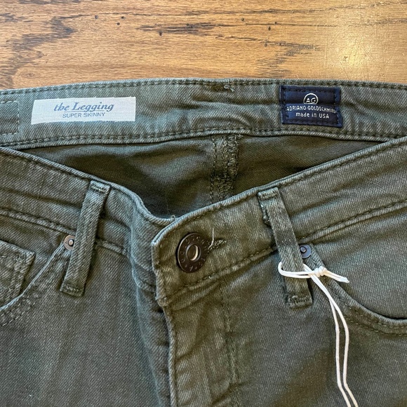 AG Adriano Goldschmied The Legging Super Skinny Green Jean Size 26 - Picture 7 of 8